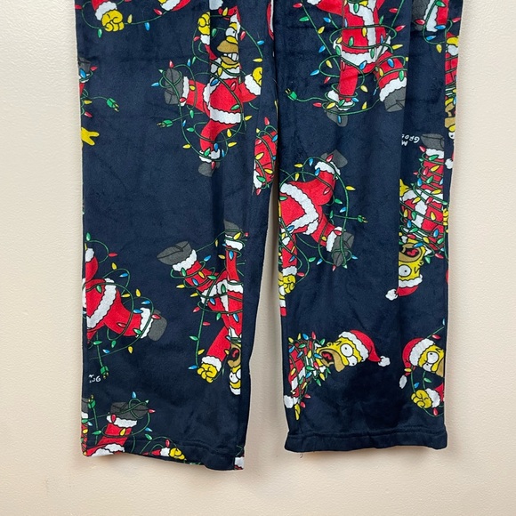 The Simpsons Men’s Pajama Pants Soft Christmas Homer Simpson Navy Blue Large - Picture 4 of 9